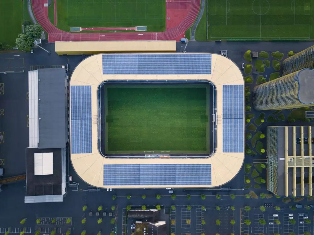 artificial turf in a stadium