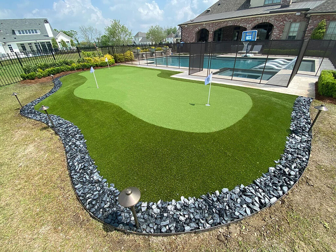 Home golf course practice turf