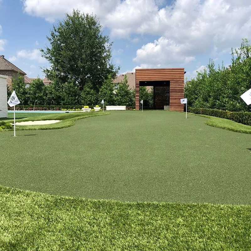 Golf play area made of fake grass